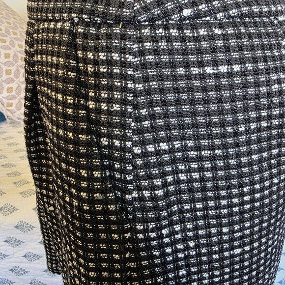 Halogen Women’s Black White Tweed A-Line Skirt Size 6 Lined Side Zip Pockets - Picture 14 of 14